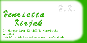 henrietta kirjak business card